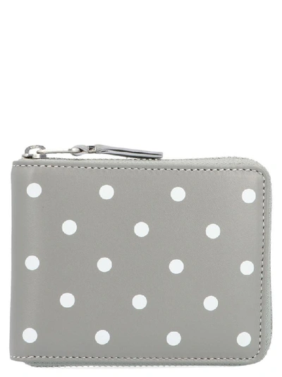 Shop Comme Des Garçons Wallet Polka Dot Wallet In Grey