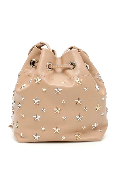 Shop Jimmy Choo Juno Bucket Bag In Beige