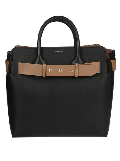 Shop Burberry Belt Tote Bag In Black