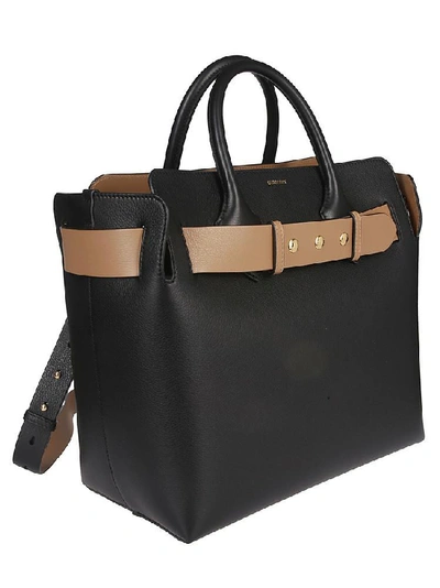 Shop Burberry Belt Tote Bag In Black