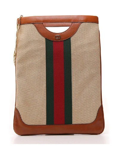Shop Gucci Large Vintage Chain Canvas Tote Bag In Multi