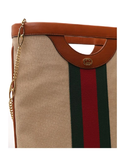 Shop Gucci Large Vintage Chain Canvas Tote Bag In Multi