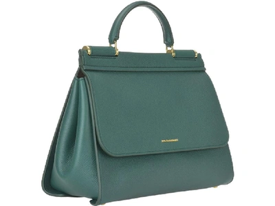 Shop Dolce & Gabbana Sicily Top Handle Tote Bag In Green