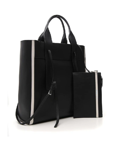 Shop Prada Logo Shopper Bag In Black