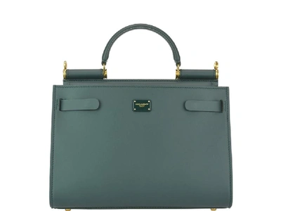 Shop Dolce & Gabbana Small Sicily Top Handle Shoulder Bag In Green