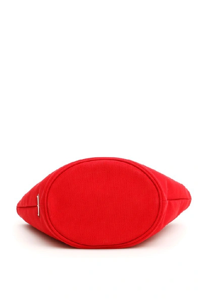 Shop Prada Logo Shopping Bag In Red