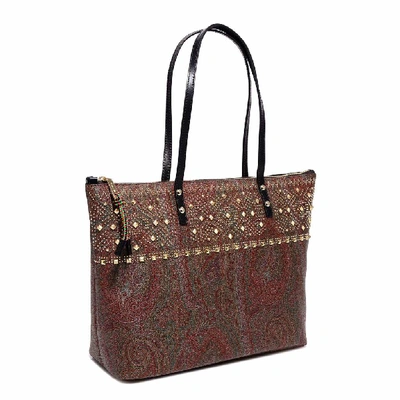 Shop Etro Studded Paisley Print Tote Bag In Multi