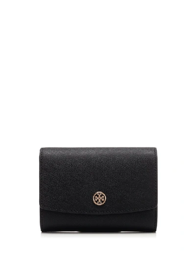 Shop Tory Burch Robinson Foldable Wallet In Black