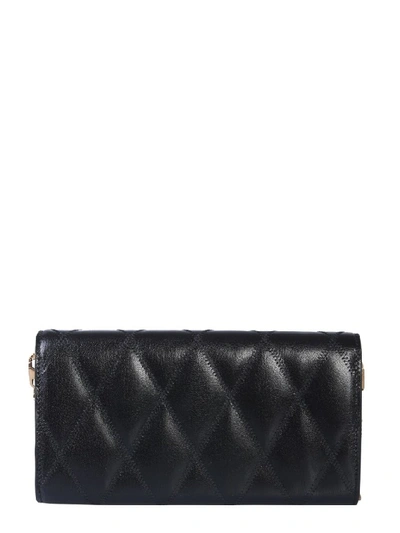 Shop Givenchy Quilted Chain Wallet In Black
