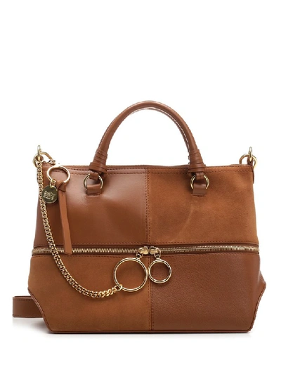 Shop See By Chloé Emy Patchwork Tote Bag In Brown