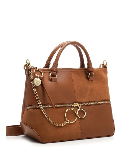 Shop See By Chloé Emy Patchwork Tote Bag In Brown