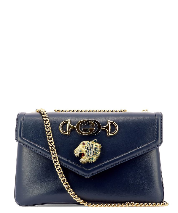 Gucci Rajah Medium Shoulder Bag In Blue | ModeSens