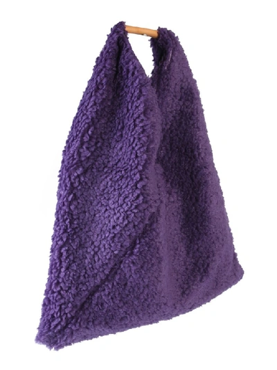 Shop Mm6 Maison Margiela Japanese Faux Fur Tote Bag In Purple
