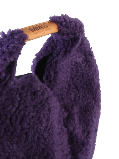 Shop Mm6 Maison Margiela Japanese Faux Fur Tote Bag In Purple