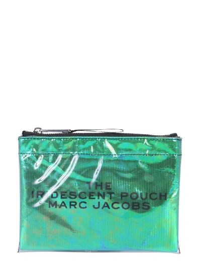 Shop Marc Jacobs The Iridescent Flat Pouch In Green
