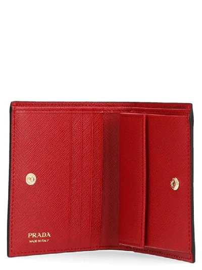 Shop Prada Saffiano Rose Print Wallet In Multi