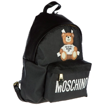 Shop Moschino Teddy Bear Detail Backpack In Black