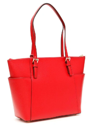 Shop Michael Michael Kors Jet Set Large Tote Bag In Red