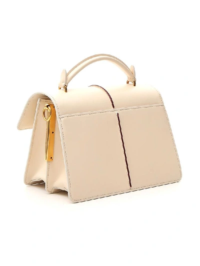 Shop Marni Contrast Stripe Foldover Tote Bag In White