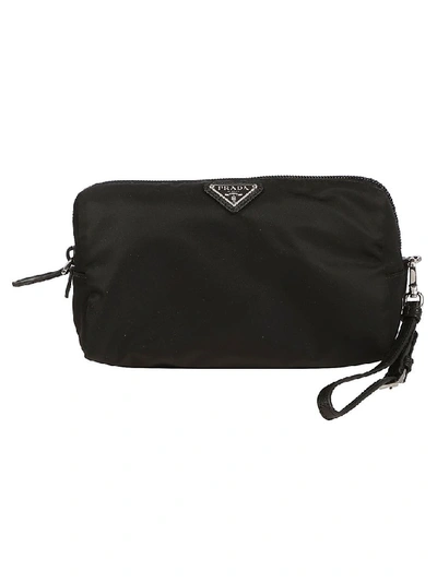 Shop Prada Nylon Pouch In Black