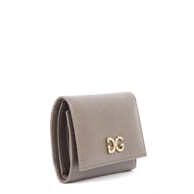 Shop Dolce & Gabbana Embellished Logo Wallet In Brown