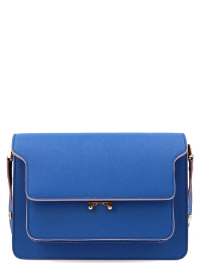 Shop Marni Trunk Medium Shoulder Bag In Blue