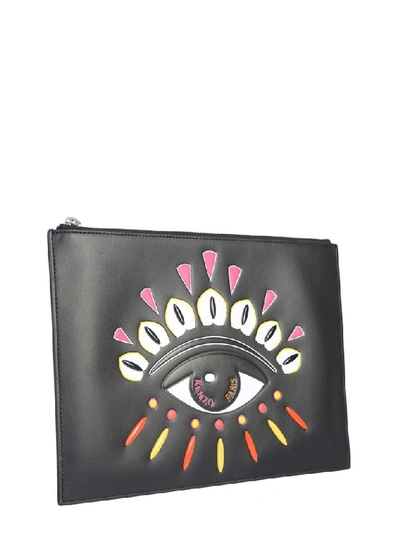 Shop Kenzo Kontact Eye A4 Clutch Bag In Black