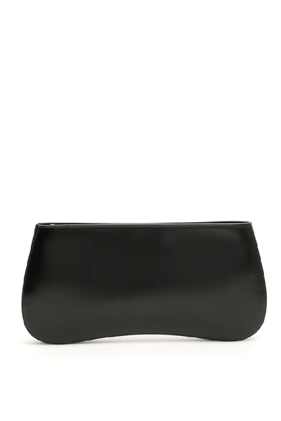 Shop Prada Brushed Chain Strap Clutch Bag In Black