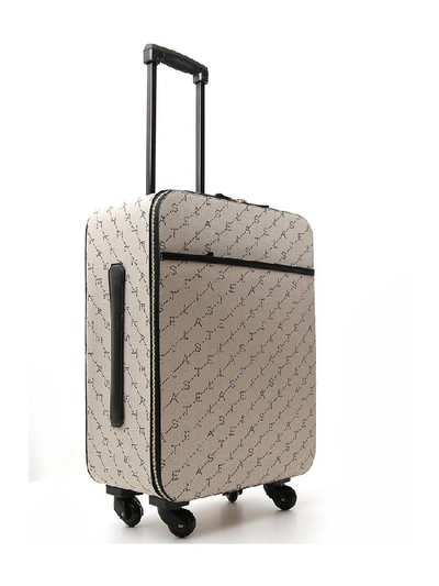 Shop Stella Mccartney Logo Suitcase In Beige