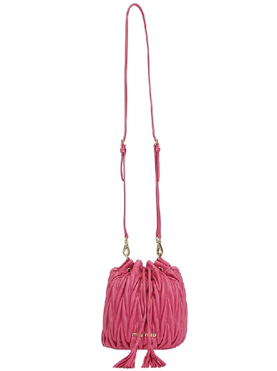 Shop Miu Miu Matelassé Bucket Bag In Pink