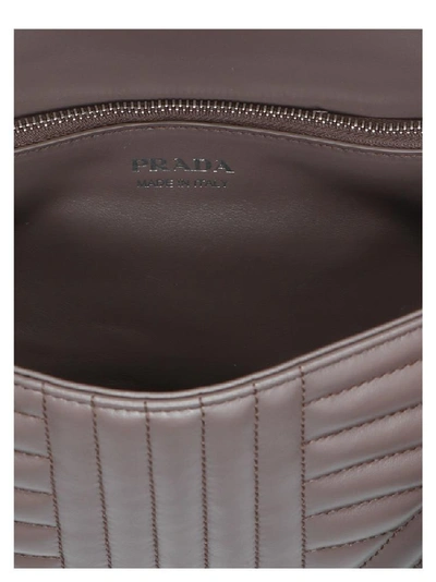 Shop Prada Diagramme Medium Shoulder Bag In Beige