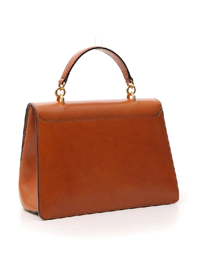 Shop Jimmy Choo Madeline Top Handle Bag In Brown