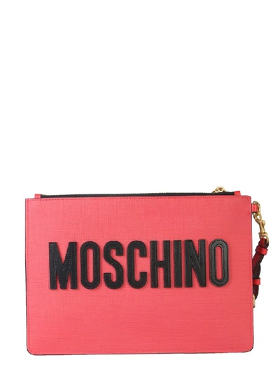 Shop Moschino Teddy Bear Print Clutch Bag In Red