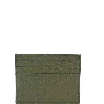Shop Fendi Logo Leather Cardholder In Green