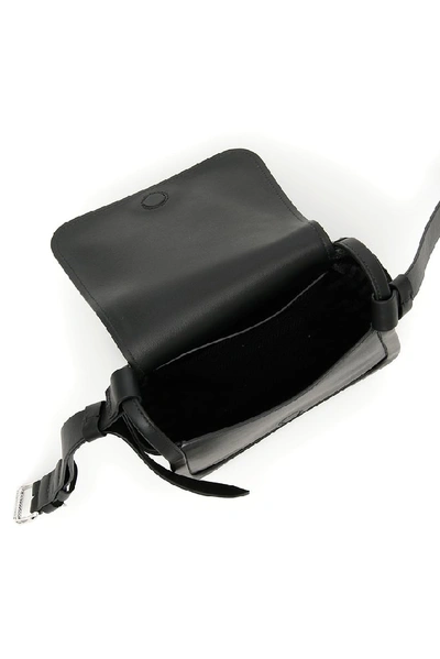 Shop Prada Leather Flap Shoulder Bag In Black