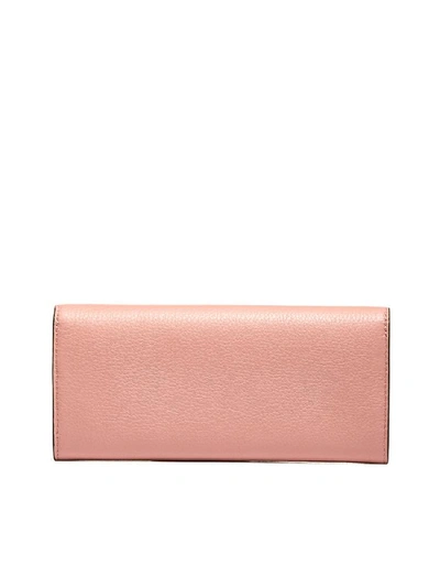 Shop Burberry Continental Foldover Wallet In Pink