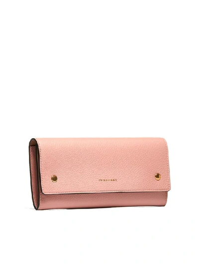 Shop Burberry Continental Foldover Wallet In Pink