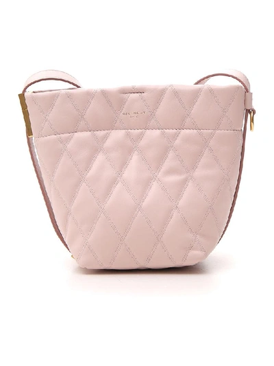Givenchy Mini Gv Quilted Leather Bucket Bag In Pink | ModeSens
