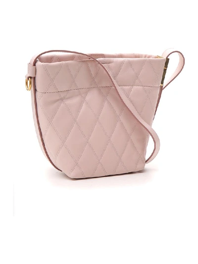 Shop Givenchy Mini Gv Quilted Bucket Bag In Pink