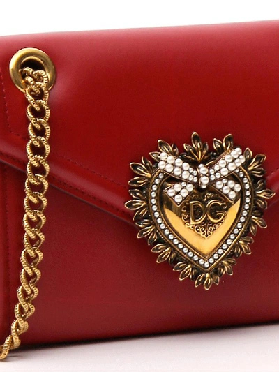 Shop Dolce & Gabbana Mini Devotion Shoulder Bag In Red