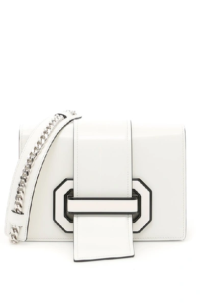 Shop Prada Belted Chain Bag In White