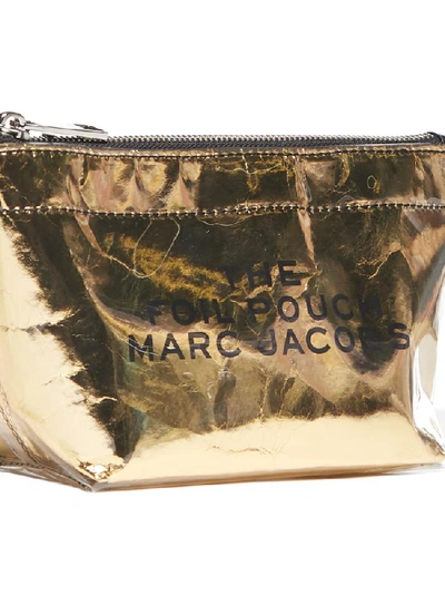 Shop Marc Jacobs Foil Zipped Pouch In Gold