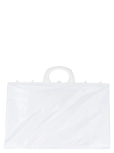 Shop Mm6 Maison Margiela Folding Tote Bag In White