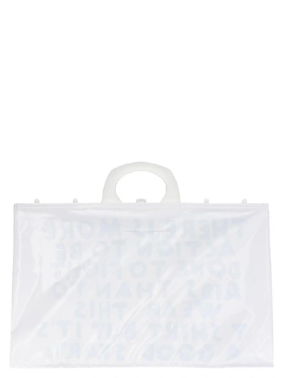 Shop Mm6 Maison Margiela Folding Tote Bag In White