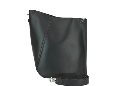 Shop Lanvin Asymmetric Bucket Bag In Black