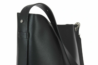 Shop Lanvin Asymmetric Bucket Bag In Black