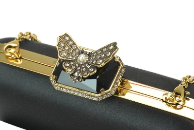 Shop Alexander Mcqueen Butterfly Box Clutch Bag In Black