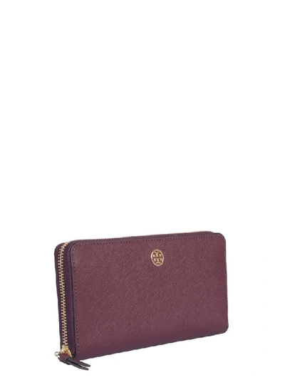 Shop Tory Burch Robinson Zipped Continental Wallet In Purple