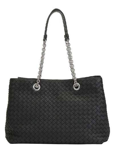 Shop Bottega Veneta Woven Tote Bag In Black