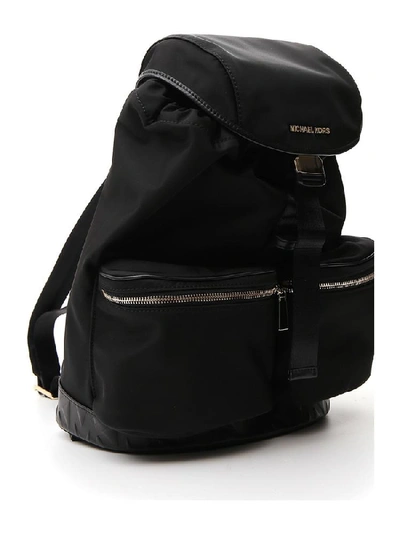 Shop Michael Michael Kors Logo Buckled Backpack In Black
